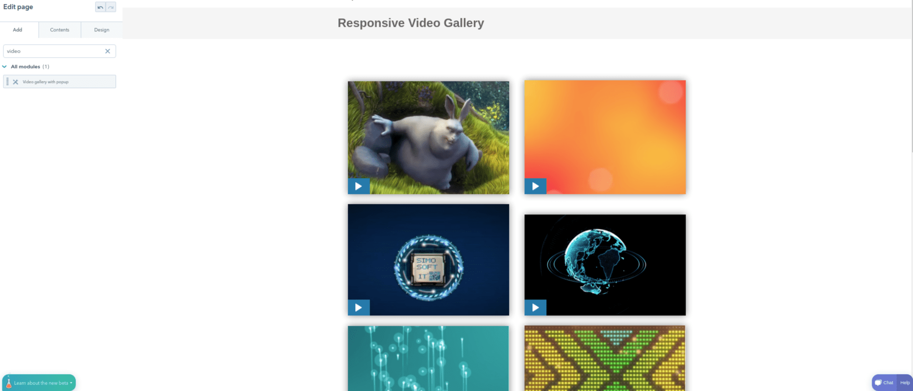 HubSpot Video Gallary with popup